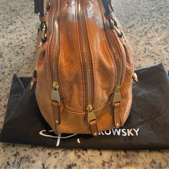 B. Makowsky Tan Leather Handbag - Picture 4 of 10